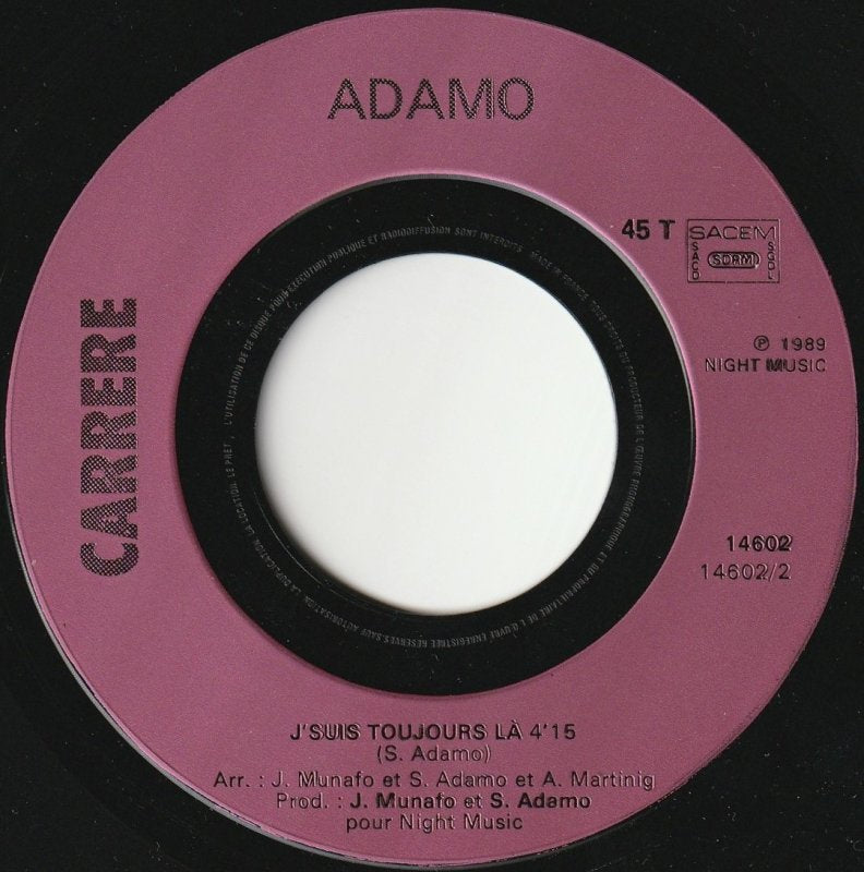 Adamo - Sur La Route Des Etoiles Vinyl Singles Vinyl (VG) <br> Hoes Generic