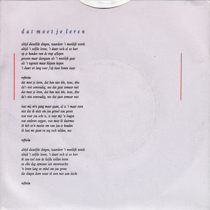 Alfred Martens - Dat Moet Je Leren Vinyl Singles Vinyl Very Good (VG) <br> Hoes Good Plus (G+)