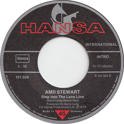 Amii Stewart - Jealousy Vinyl Zeer Goed / Hoesje Generic "VINYLSINGLES.NL"