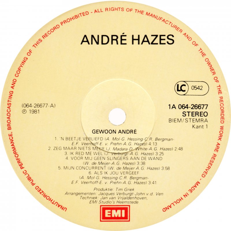 André Hazes - Gewoon André (LP)