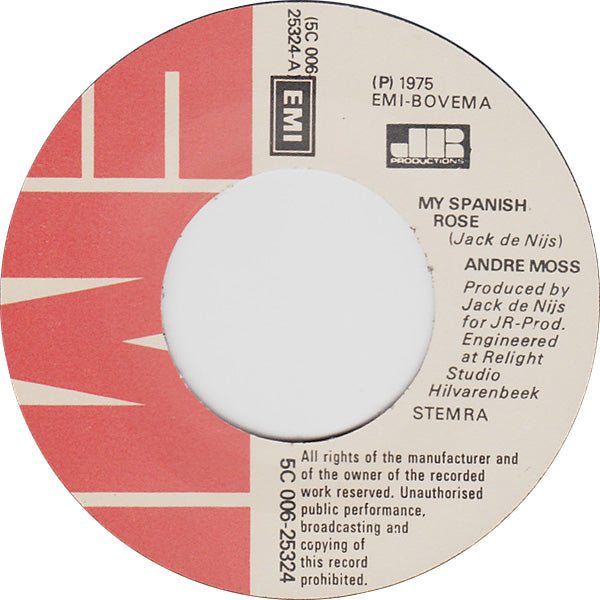 Andre Moss - My Spanish Rose Vinyl Singles Media VG+ / Sleeve Generic