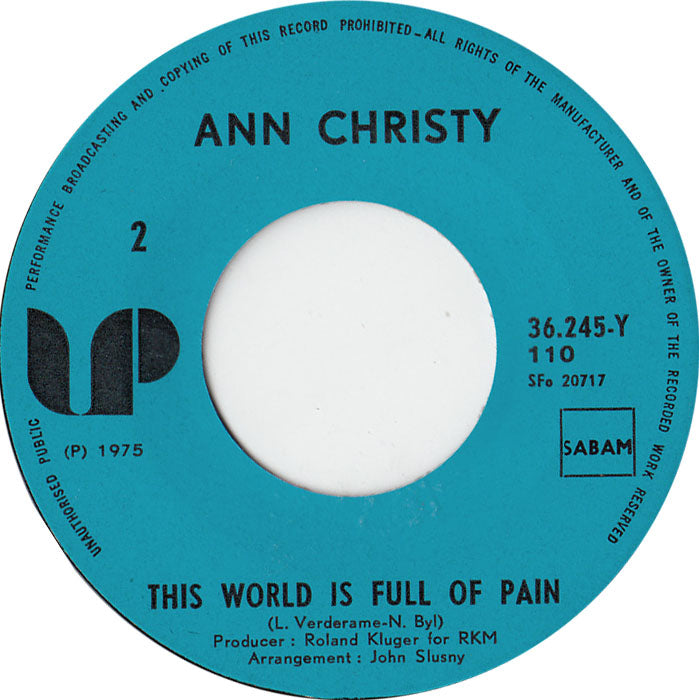 Ann Christy - Could It Be Happiness Vinyl Singles Vinyl Zeer Goed / Hoesje Generic "VINYLSINGLES.NL"