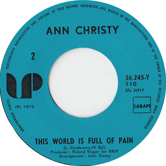 Ann Christy - Could It Be Happiness Vinyl Singles Vinyl Zeer Goed / Hoesje Generic "VINYLSINGLES.NL"