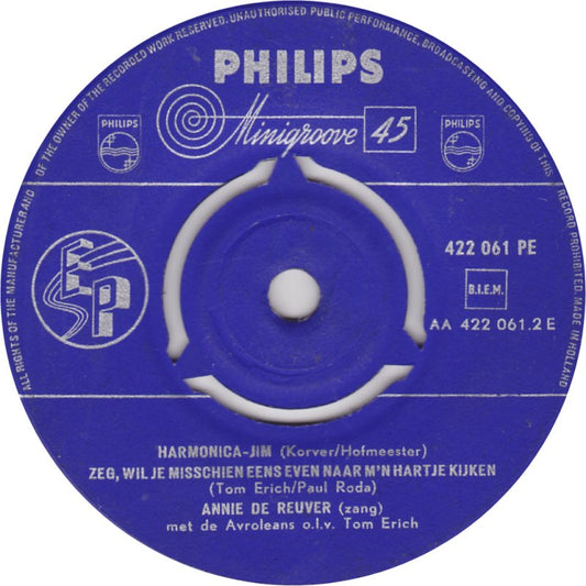 Annie de Reuver En Karel van der Velden - Het Lied Van Het Pierement Vinyl Singles EP Vinyl Zeer Goed / Hoesje Generic "VINYLSINGLES.NL"