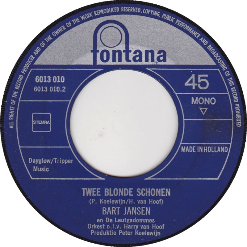 Bart Jansen - Nassibal Vinyl Singles Vinyl Very Good (VG) <br> Hoes Generic