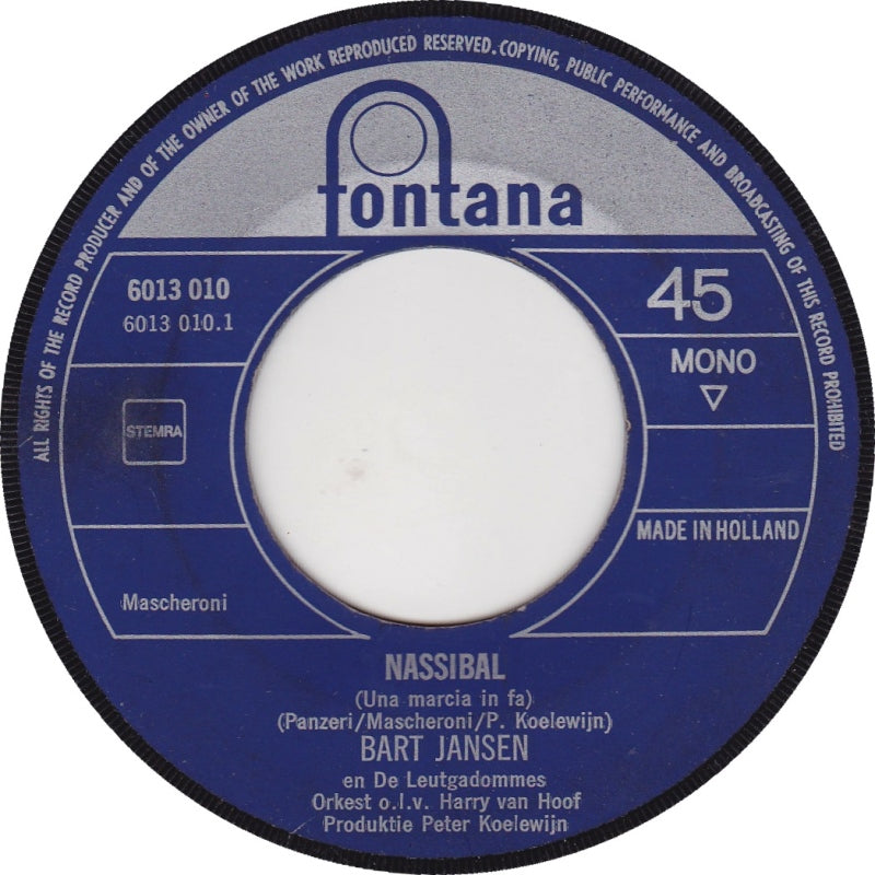 Bart Jansen - Nassibal Vinyl Singles Vinyl Very Good (VG) <br> Hoes Generic