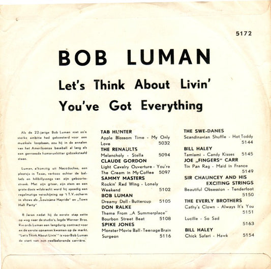 Bob Luman - Let's Think About Living