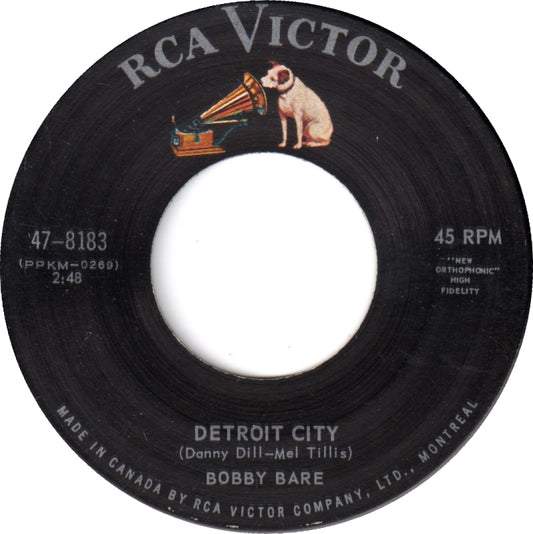 Bobby Bare - Detroit City Vinyl Singles Vinyl Zeer Goed / Hoesje Generic "VINYLSINGLES.NL"