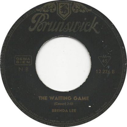 Brenda Lee - Think Vinyl Singles Vinyl Very Good (VG) <br> Hoes Generic