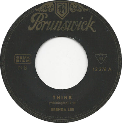 Brenda Lee - Think Vinyl Singles Vinyl Very Good (VG) <br> Hoes Generic