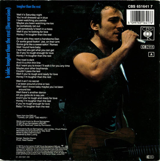 Bruce Springsteen - Tougher Than The Rest Vinyl Singles Vinyl Zeer Goed / Hoesje Goed "VINYLSINGLES.NL"