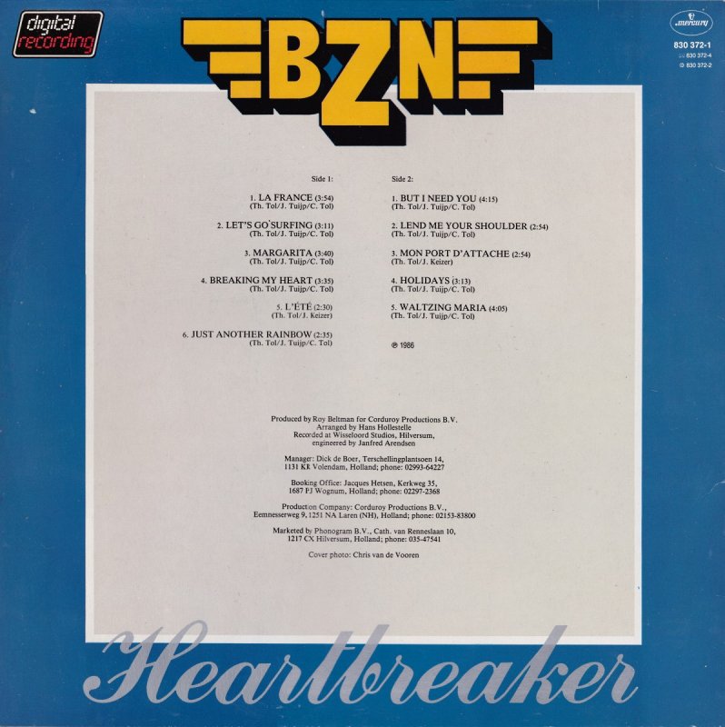 BZN - Heartbreaker (LP) 49878 Vinyl LP VINYLSINGELS.NL