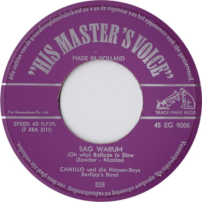 Camillo - Sag Warum Vinyl Singles Vinyl Very Good (VG) <br> Hoes Generic