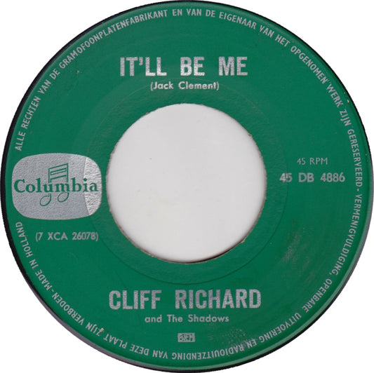 Cliff Richard & The Shadows - It'll Be Me Vinyl Singles Vinyl Very Good (VG) <br> Hoes Generic