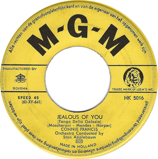 Connie Francis - Jealous Of You (B-Keus)