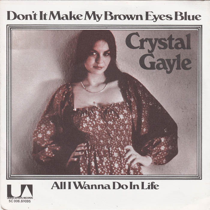 Crystal Gayle - Don't It Make My Brown Eyes Blue Vinyl Singles Vinyl Very Good (VG) <br> Hoes Good Plus (G+)