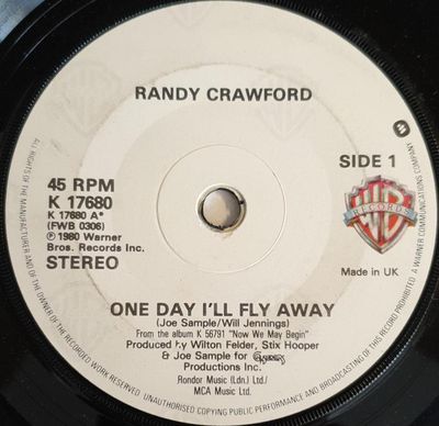Randy Crawford - One Day I'll Fly Away Vinyl Singles Media VG+ / Sleeve Generic