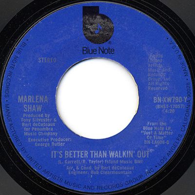 Marlena Shaw - It's Better Than Walkin' Out Vinyl Singles