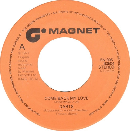 Darts - Come Back My Love Vinyl Singles