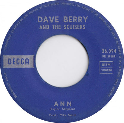 Dave Berry - Picture Me Gone Vinyl Singles Vinyl (VG) <br> Hoes Generic