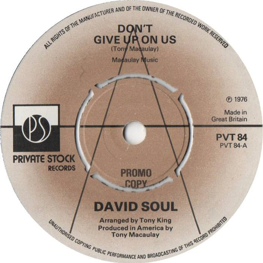 David Soul - Don't Give Up On Us 39138 Vinyl Singles Goede Staat