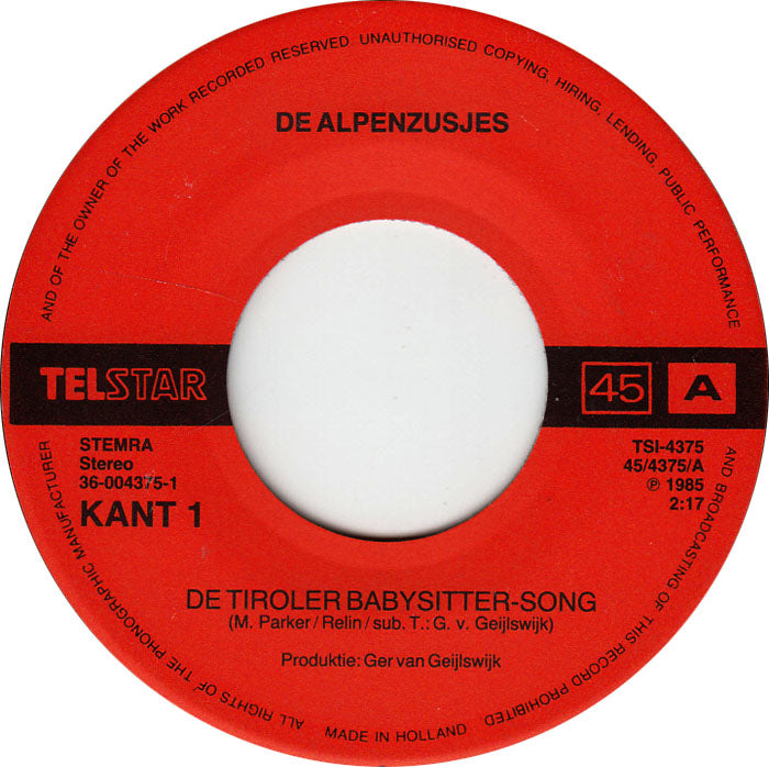 Alpenzusjes - De Tiroler Babysitter-Song