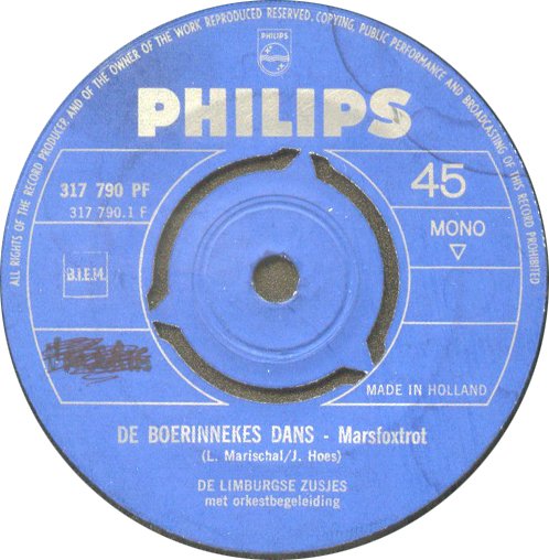 Limburgse Zusjes - Boerinnekes Dans Vinyl Singles Vinyl Very Good (VG) <br> Hoes Generic