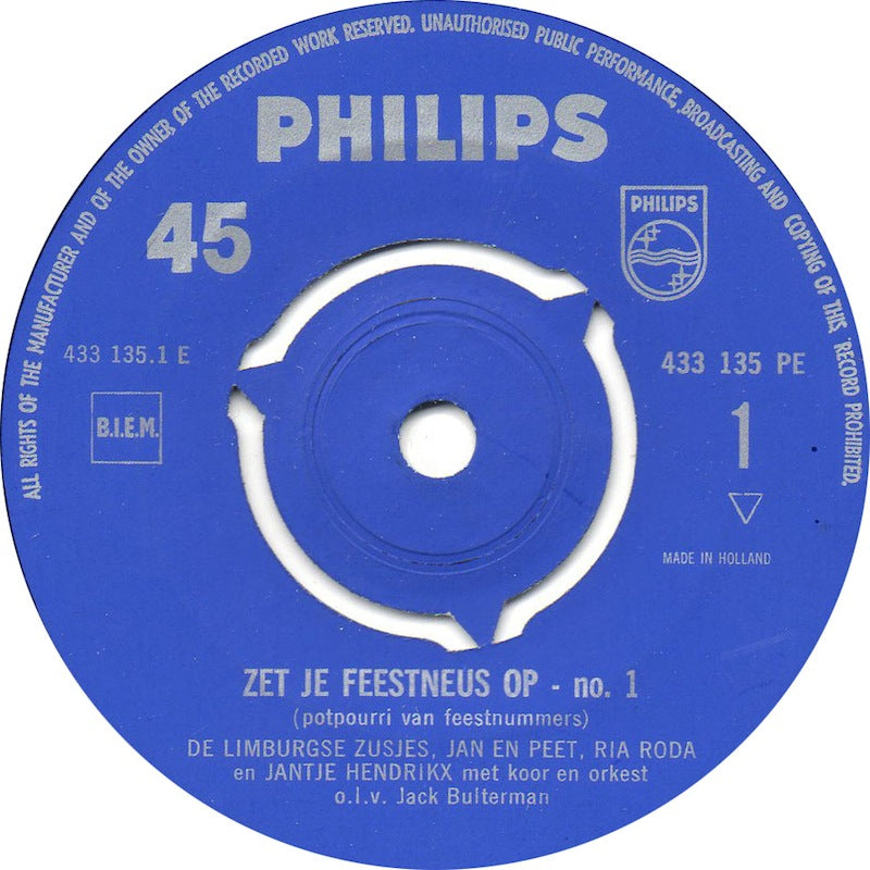 Various - Zet Je Feestneus Op-* Vinyl Singles Vinyl Very Good (VG) <br> Hoes Generic