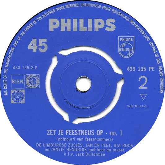 Various - Zet Je Feestneus Op-1 Vinyl Singles Vinyl Zeer Goed / Hoesje Goed "VINYLSINGLES.NL"