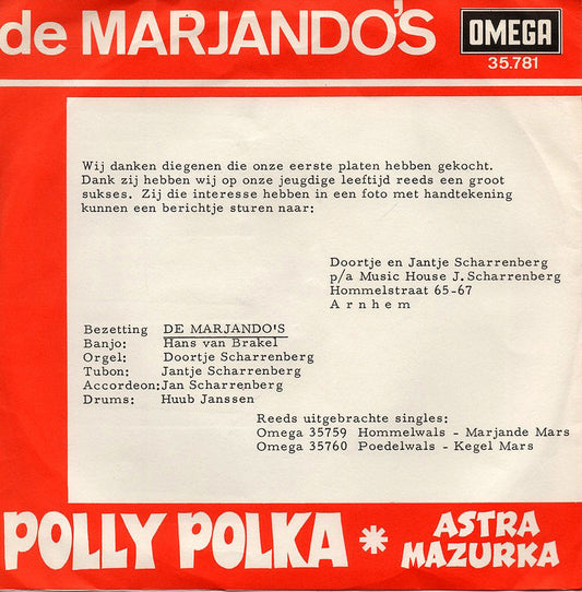 Marjando's - Polly Polka Vinyl Singles Vinyl Zeer Goed / Hoesje Goed "VINYLSINGLES.NL"