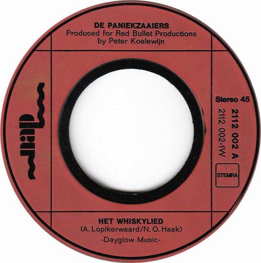 Paniekzaaiers - Het Whiskylied Vinyl Singles Media VG+ / Sleeve Generic