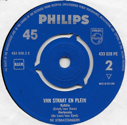 Straatzangers - Van Straat En Plein Vinyl Singles EP Media VG+ / Sleeve Generic