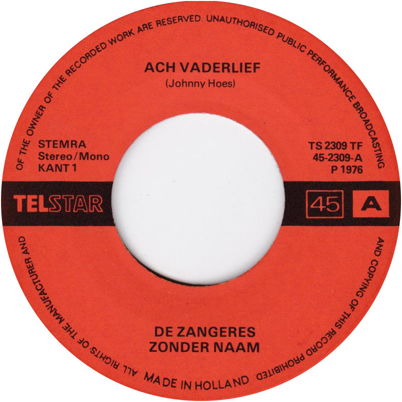 Zangeres Zonder Naam - Ach, Vaderlief