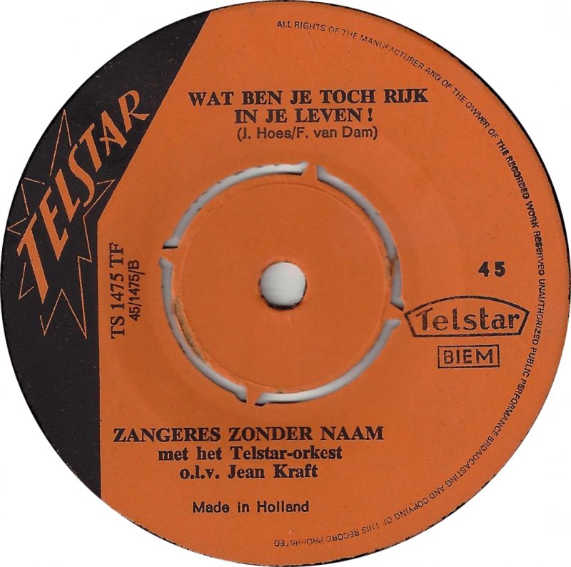 Zangeres Zonder Naam - Waarom Loopt Men Altijd Mijn Deur Voorbij?