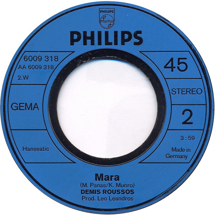 Demis Roussos - Goodbye, My Love, Goodbye Vinyl Singles Vinyl (VG) <br> Hoes Generic