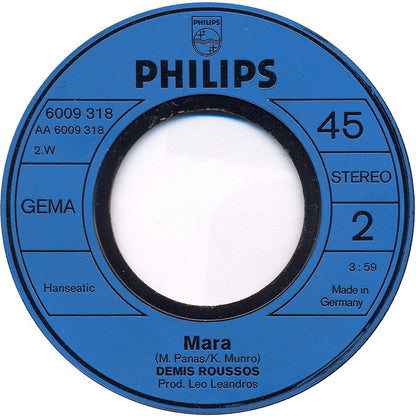 Demis Roussos - Goodbye, My Love, Goodbye Vinyl Singles Vinyl (VG) <br> Hoes Generic