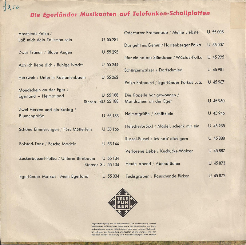Egerländer Musikanten - Rauschende Birken 34667 Vinyl Singles VINYLSINGLES.NL