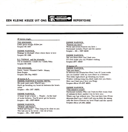 Dionne Warwick - Trains And Boats And Planes Vinyl Singles Vinyl Very Good (VG) <br> Hoes Good Plus (G+)