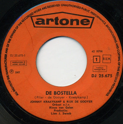 Johnny + Rijk de Gooyer - De Bostella Vinyl Singles Vinyl Very Good (VG) <br> Hoes Good Plus (G+)
