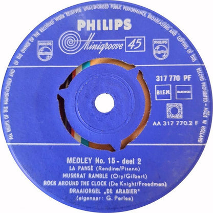 Draaiorgel De Arabier - Medley No. ** Vinyl Singles Vinyl Goed / Hoes Generic