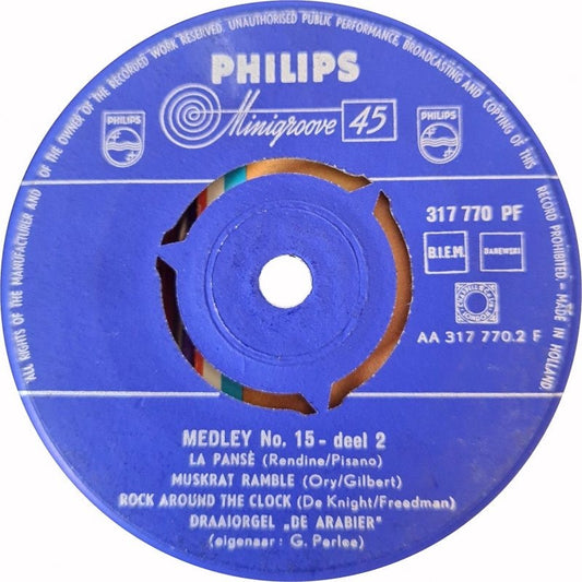 Draaiorgel De Arabier - Medley No. ** Vinyl Singles Vinyl Zeer Goed / Hoesje Generic "VINYLSINGLES.NL"