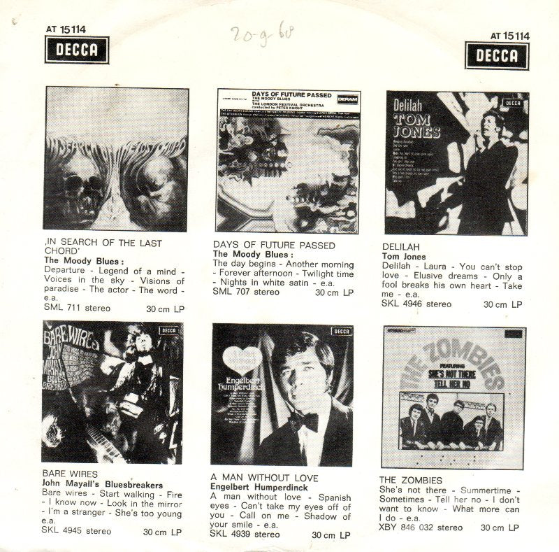 Engelbert Humperdinck - Les Bicyclettes De Belsize Vinyl Singles Vinyl Very Good (VG) <br> Hoes Good Plus (G+)