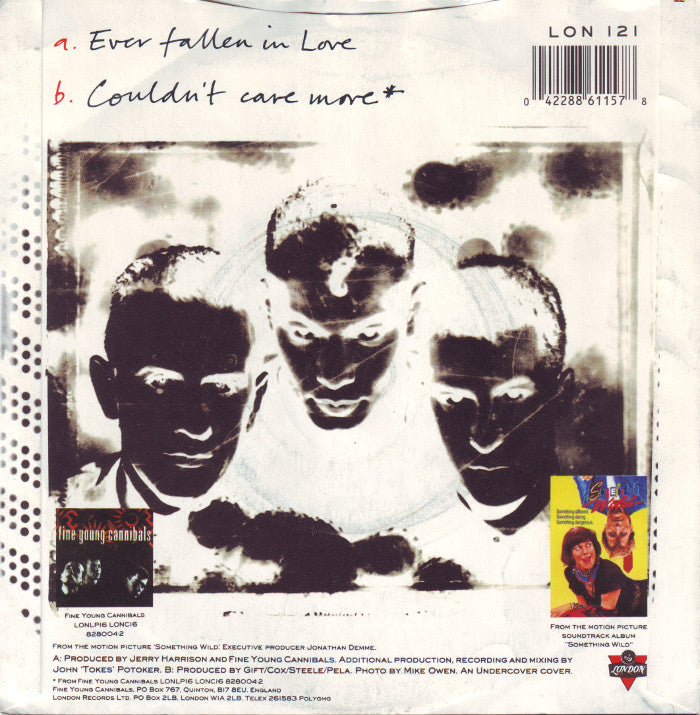 Fine Young Cannibals - Ever Fallen In Love Vinyl Singles Vinyl Very Good (VG) <br> Hoes Good Plus (G+)