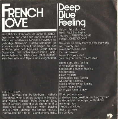 French Love - Deep Blue Feeling Vinyl Singles Vinyl Very Good (VG) <br> Hoes Good Plus (G+)