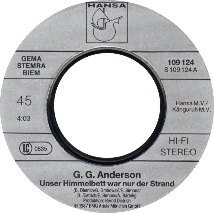 G.G. Anderson - Unser Himmelbett War Nur Der Strand