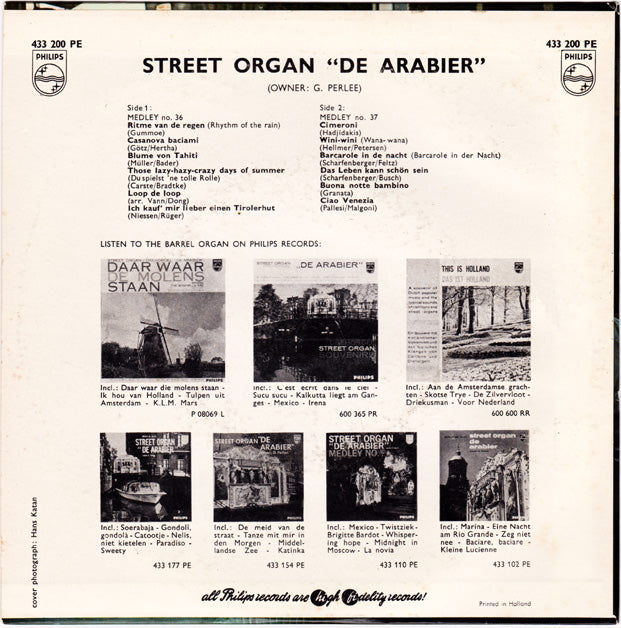 Street Organ De „Arabier” - Medley No. 36/37 Vinyl Singles Vinyl Zeer Goed / Hoesje Goed "VINYLSINGLES.NL"
