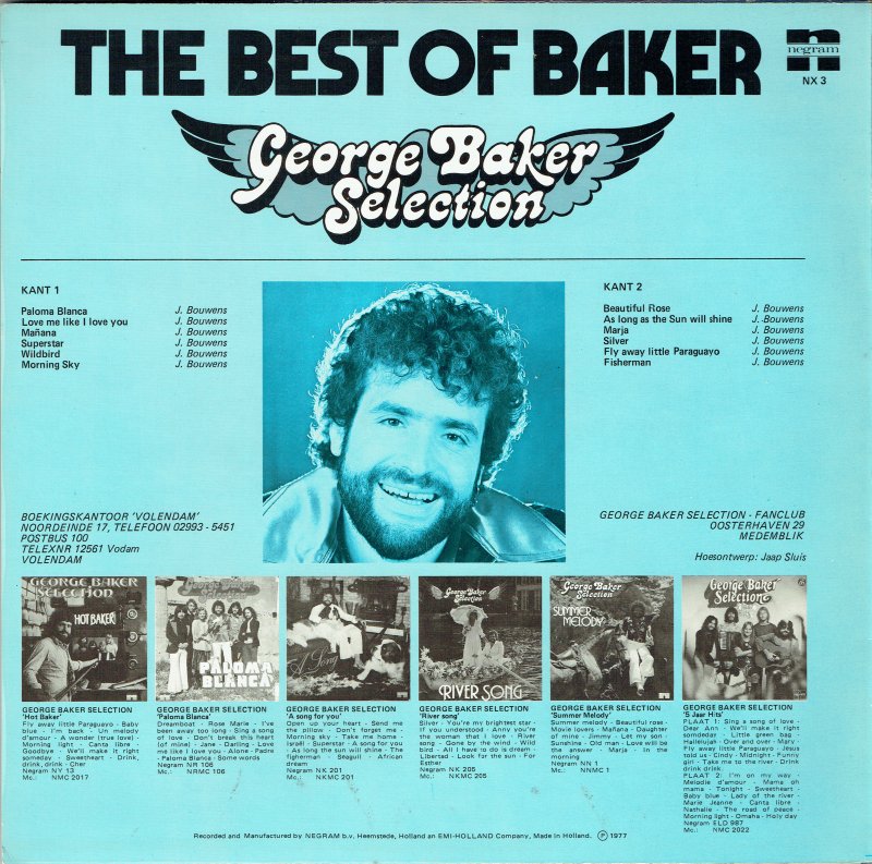 George Baker Selection - The Best Of Baker (LP) Vinyl LP Vinyl Very Good (VG) <br> Hoes Good Plus (G+)