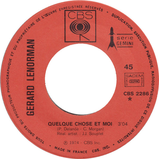Gérard Lenorman - Quelque Chose Et Moi