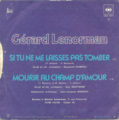 Gérard Lenorman - Si Tu Ne Me Laisses Pas Tomber Vinyl Singles Vinyl Zeer Goed / Hoesje Goed "VINYLSINGLES.NL"