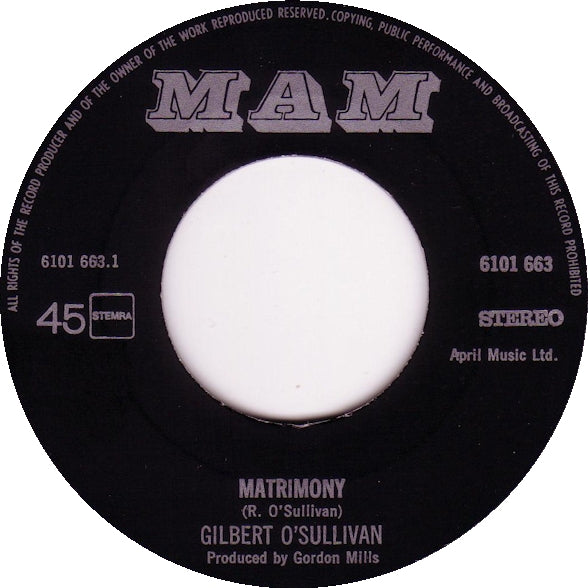 Gilbert O'Sullivan - Matrimony